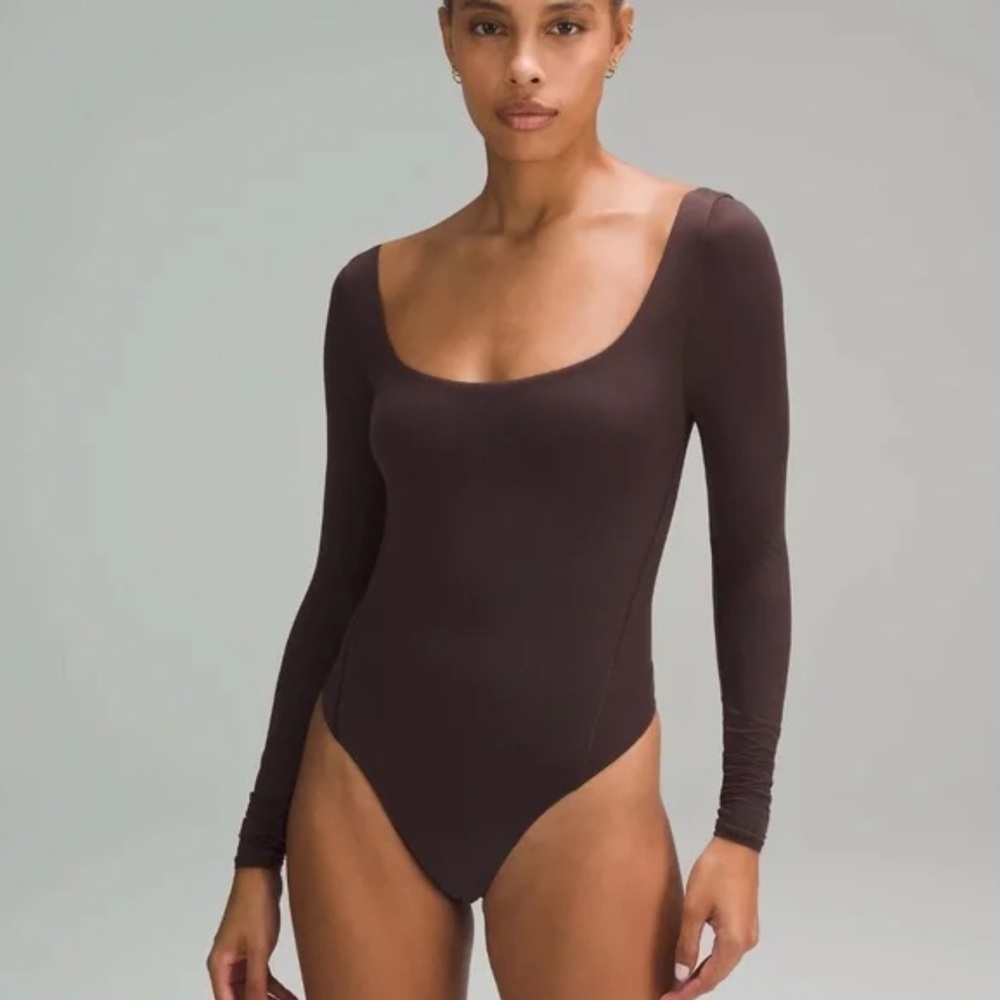 Lululemon Wundermost Ultra-Soft Nulu Square-Neck Long-Sleeve Bodysuit Large